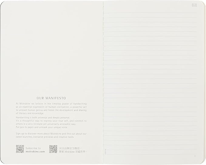 Moleskine Smart Cahier Journal, Large, Ruled, Black, Soft Cover (5 x 8.25)