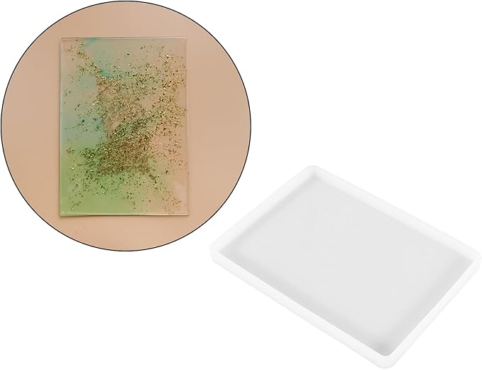 4 Pcs 7x5 inch Resin Tray Molds, Rectangle Silicone Molds, Flat Concrete Molds Resin Epoxy Silicone Board for Epoxy DIY Crafts