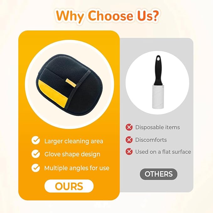 Mejreiik Pet Hair Removal Glove,Magic Brush Pet Hair,electrostatic pet Hair Remover Glove,Laundry/Couch/Carpet/Car Seat for 2025 New Reusable Magic Brush Cat & Dog Remover Tool(2 Pcs)