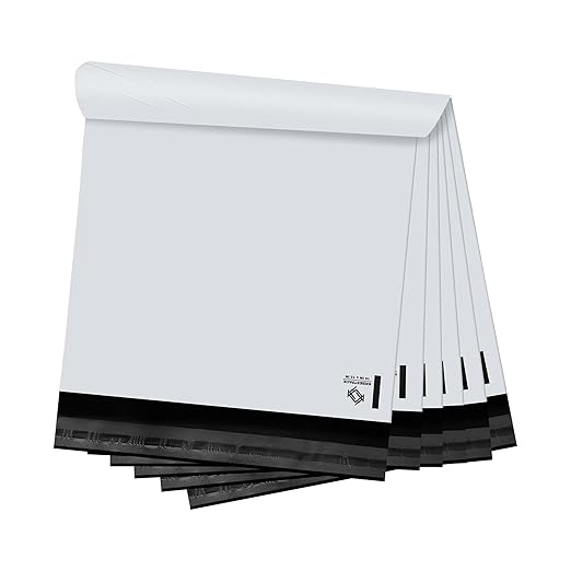 KKBESTPACK 10x13 Poly Mailers Self Sealing Shipping Envelopes CPB68 Waterproof Postal Bags (White,10x13 Pack of 1000)