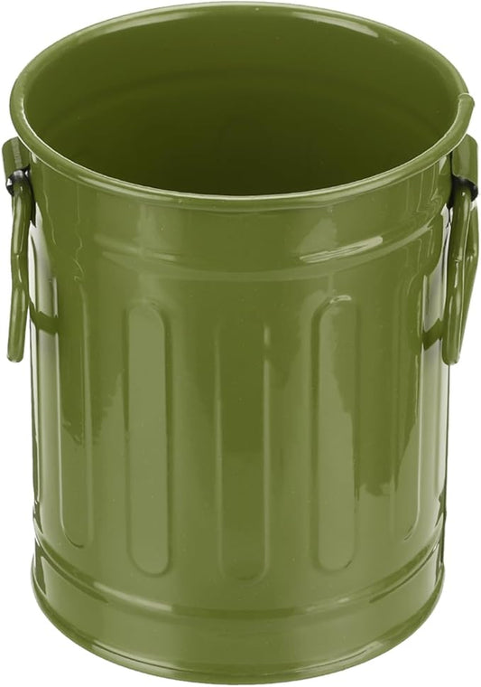 PATIKIL Barrel Pencil Holder, Metal Pen Holder for Desk Pencil Holders Cup Organizer with Handles Makeup Brush Holder Stationery Storage, Dark Green