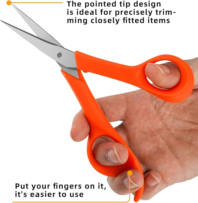 Precision Detail Scissors,Pointed Small Craft Scissors,Stainless Steel Sharp Blades Scissor with Safety Cap,Mini Sewing Scissor Set Embroidery Quilting Knitting Crafting 6 inch