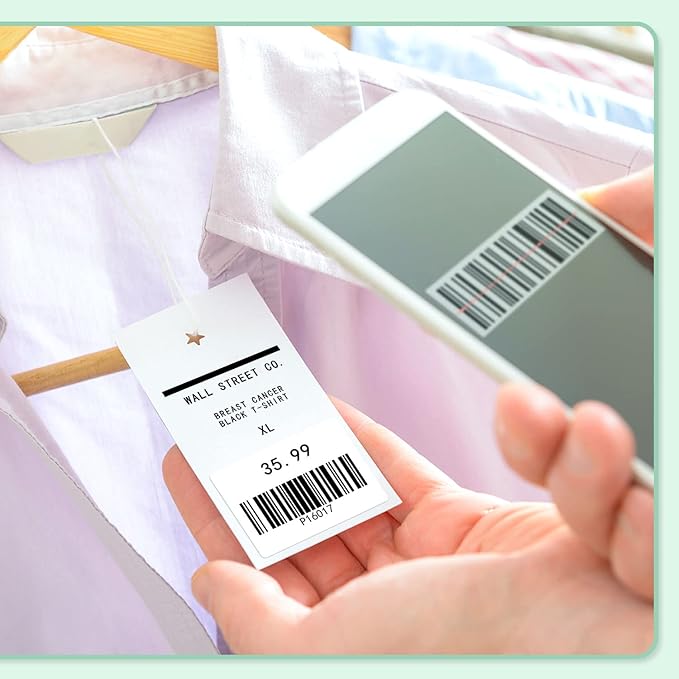 6-Pack Phomemo M110 Original Labels 1.57"x1.18"(40x30mm)Square Self-Adhesive Compatible with Phomemo M110/M120/M200/M220/M221 Label Printer for Barcode, Folder Name, Address, PriceTag, Homemade Label