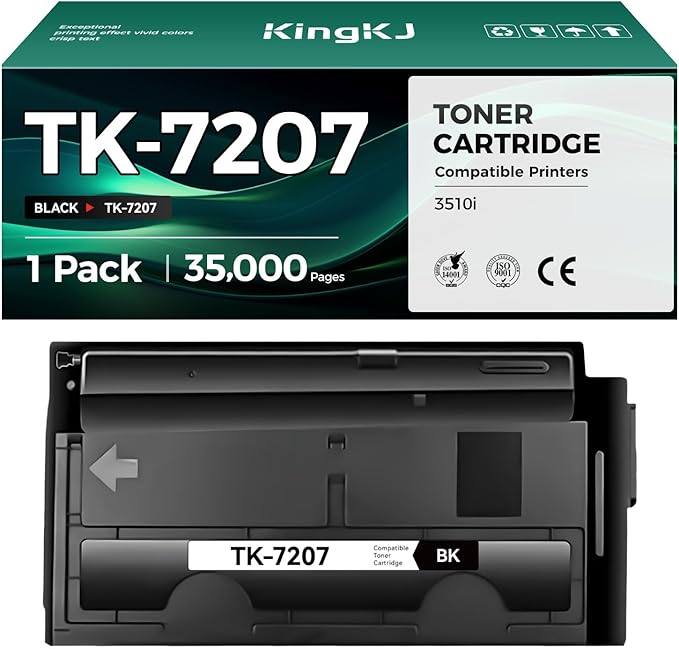 TK-7207 TK7207 Toner Cartridge Black 1-Pack High Yield Replacement for TK-7207 TK7207 1T02NL0US0 Toner Cartridges Compatible with Kyocera TASKalfa 3510i Printer Ink Multifunctional Copy (35,000 Pages)