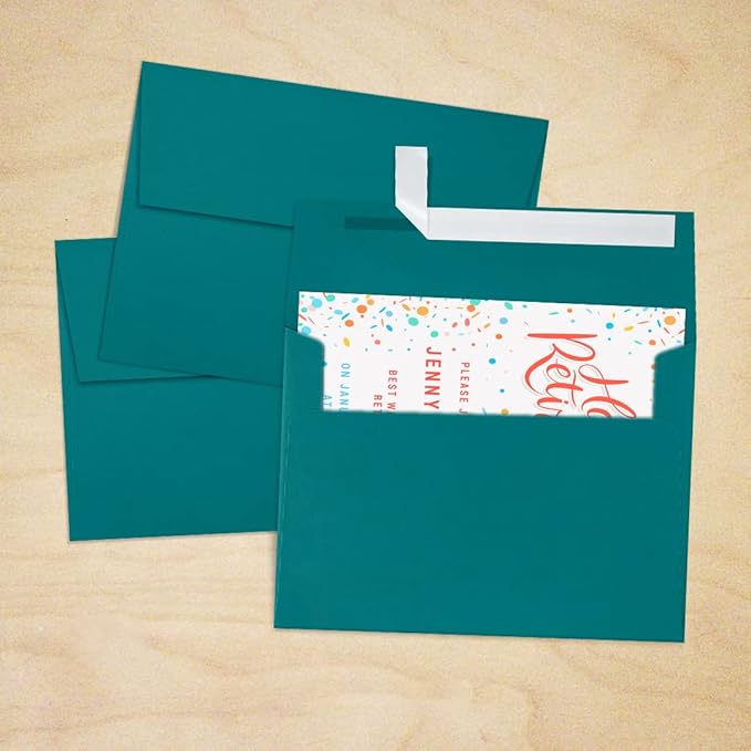 LUXPaper A7 Invitation Envelopes | Peel & Press | 5 1/4" x 7 1/4" | Teal | 80lb. Text | 1,000 Qty