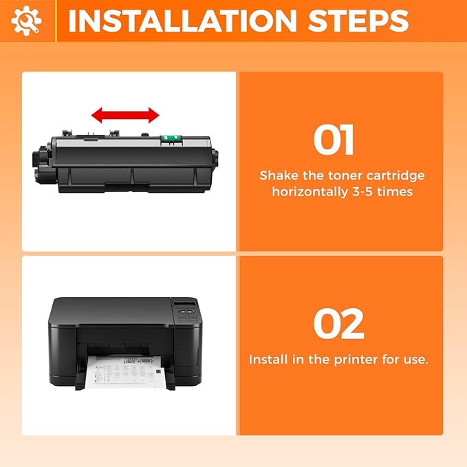 TK-1172 TK1172 Toner Cartridge 2-Pack High Yield With Chip Replacement for Kyocera TK-1172 1T02Y80UX0 Compatible with ECOSYS M2040dn M2540dw M2640idw Multifunctional Printer Ink 7,200 Pages Monochrome