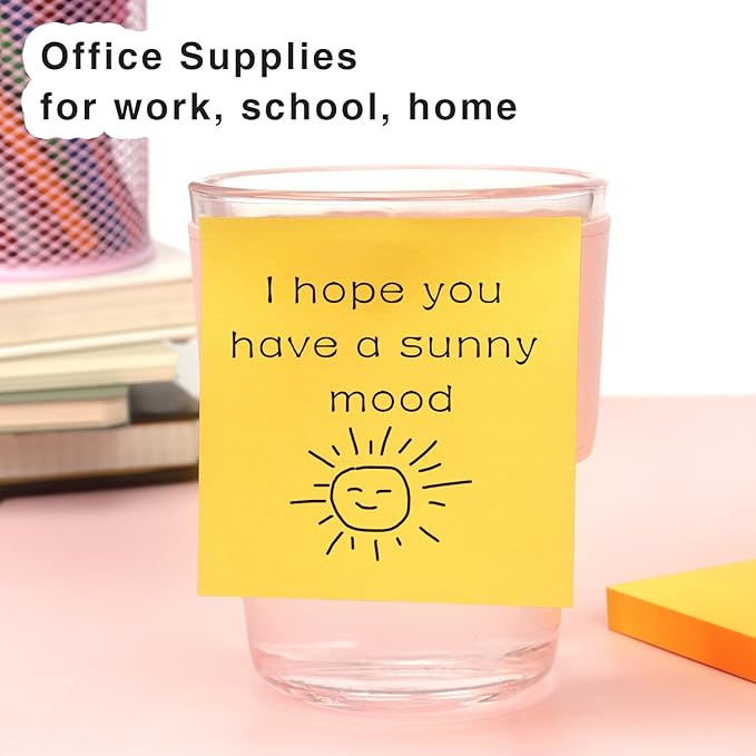 Sticky Notes 3x3 Self-Stick Notes Bright Colors Sticky Notes 4 Pads 100 Sheets/Pad (Orange)