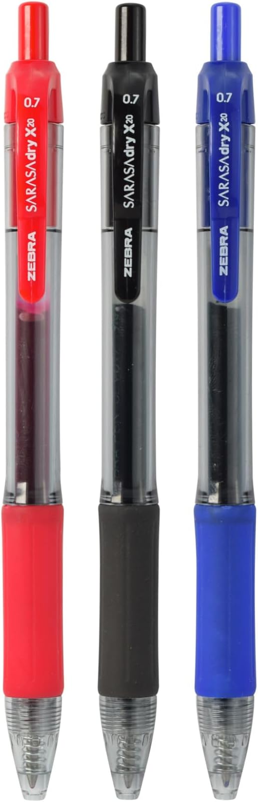 Zebra Pen Sarasa Dry X20 Retractable Gel Pens, 0.7mm Medium Point, Blue Ink with Rapid Dry Ink Technology, Ideal for Office Supplies and School Supplies, 36-Pack (46236)