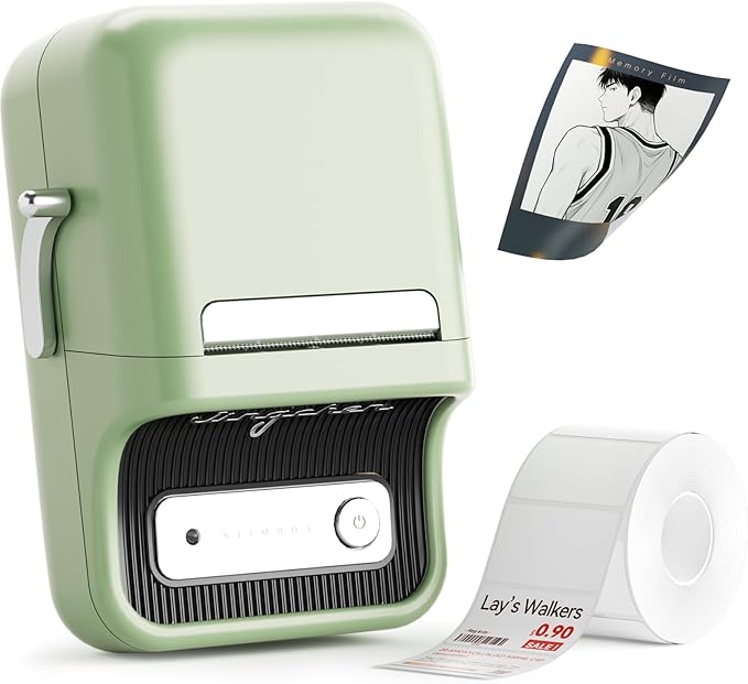NIIMBOT B21 Pro Sticker Printer, 300DPI, Fun APP, Portable Inkless Label Printer, Bluetooth Sticker Maker for DIY Crafts, Notes, Scrapbook, Photo, Custom Labels & Gifts,Home Organization (Green)