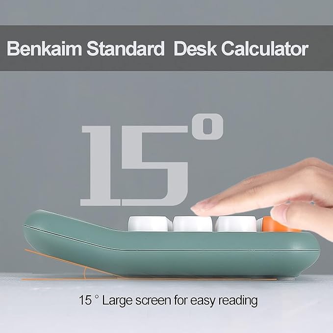 Benkaim Desk Calculator - 12 Digit Large LCD Display, Big Button Calculator for School, Home & Business Use (Pink Gradient)