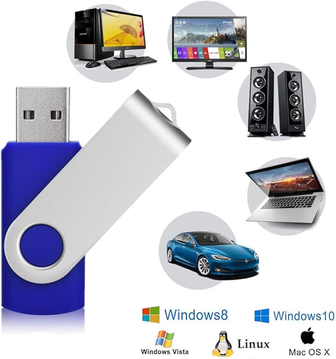 Aiibe 50Pcs 4GB Flash Drive Bulk USB Flash Drive 4GB 50 Pack USB 2.0 Thumb Drives Memory Stick USB Drive, Blue