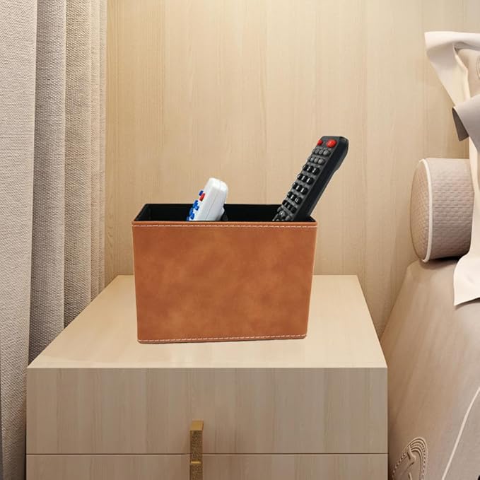 Pen Pencil Holder Cup Container Leather Desk Organizer Stand Decor Brush Scissor Holder Decoration Office Desk Home School