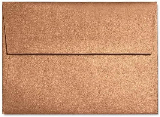 LUXPaper A2 Invitation Envelopes | Peel & Press | 4 3/8" x 5 3/4" | Copper Metallic | 80lb. Text | 50 Qty