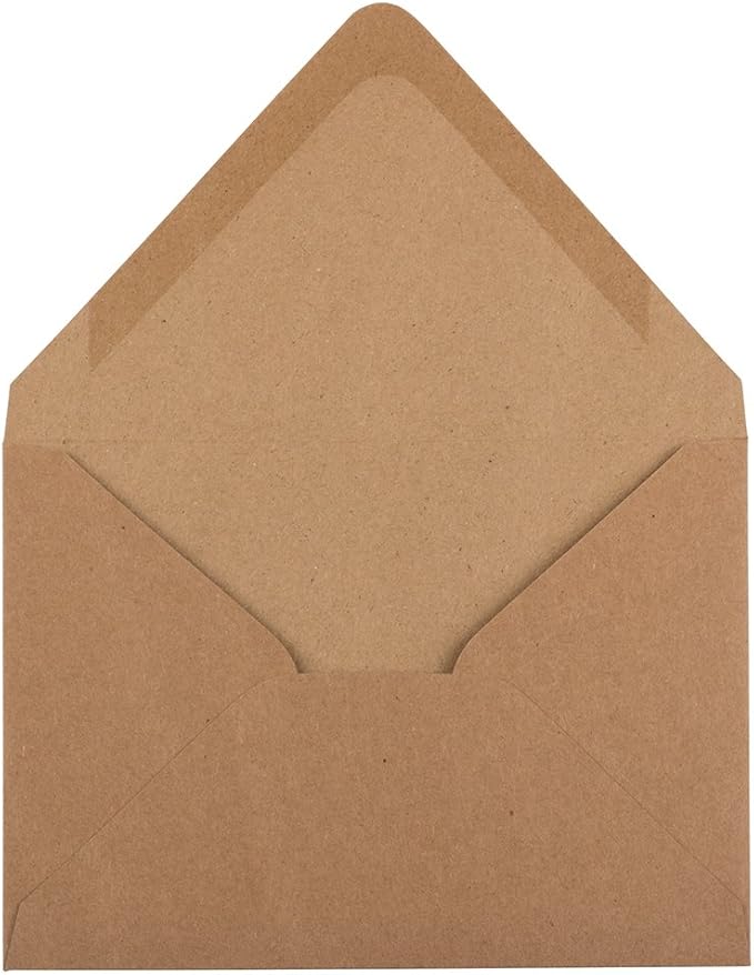JAM PAPER A6 V-Flap Premium Invitation Envelopes - 4 3/4 x 6 1/2 - Brown Kraft Paper Bag - Bulk 500/Box