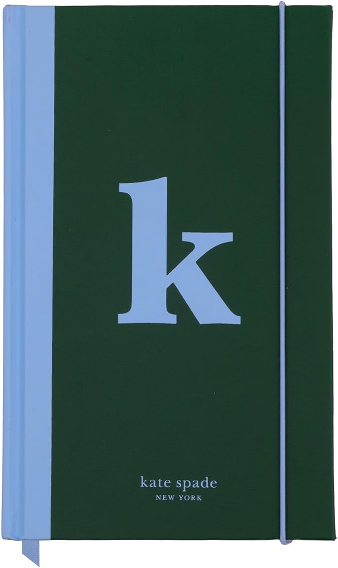 kate spade new york Just Mine Notebook Journal, Monogram Cloth Hardcover Journal, 8.25" x 5.25", Diary Includes 168 Lined Pages, (K)