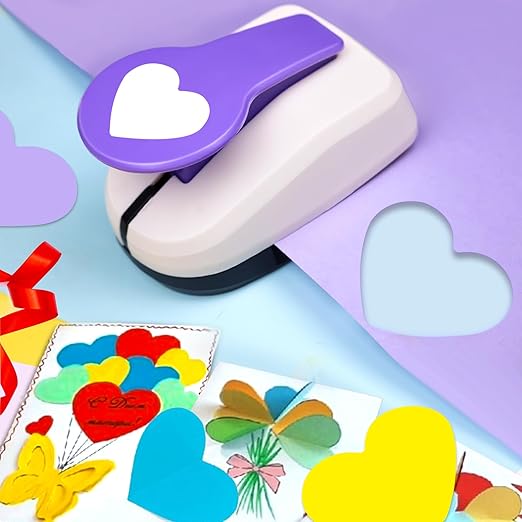 Heart Punches for Paper Crafts, 2 Inch Hole Punch for Scrapbooking, Holiday Card Making, DIY Photo Albums, Paper Puncher Heart Shapes for Wedding Day Greeting Card DIY Albums