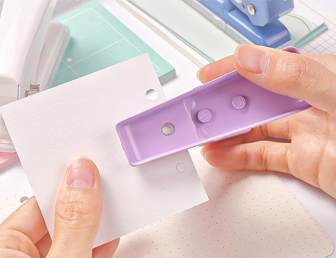 Heavy Duty Single Hole Punch, 40 Sheets Capacity Hole Puncher Single Small Hole Punch One Hole Puncher for Crafts Paper Cards Tags Scrapbook-1/4 inch Hole, Blue