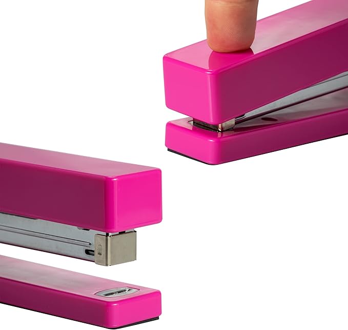 JAM PAPER Modern Desk Stapler - Pink - Sold Individually