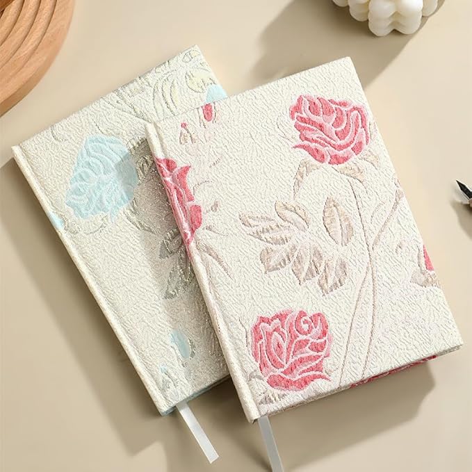 Journals for Women, Wide Ruled, A5, 6x8, Hardcover, Lay Flat, Writing Notebook, Personal Journal, Husband and Wife Journal, Anniversary Journal, Wedding Notebook, Red Rose Gifts for Her