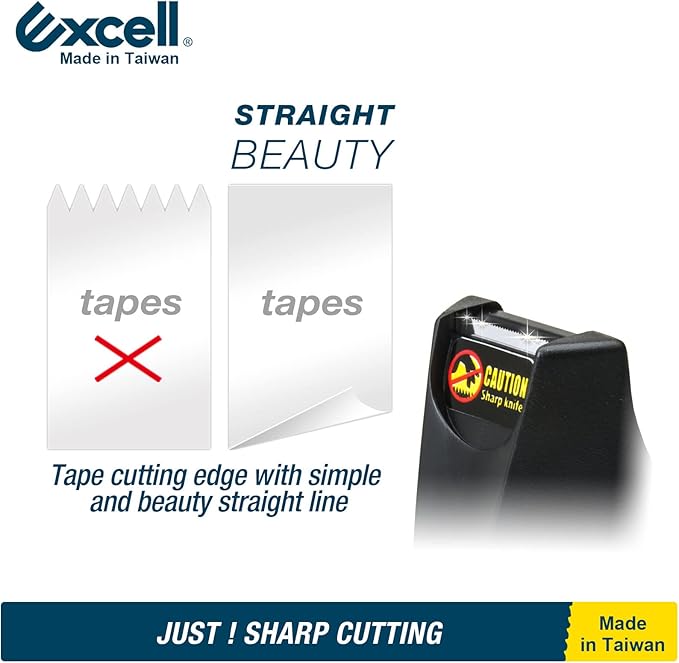 "Excell Dualcore Desktop Tape Dispenser (1" + 3" core) with Sand Weighted Base for One-Hand Dispensing, Ideal for Home, Office, Gift Wrapping, and Retail Stores"