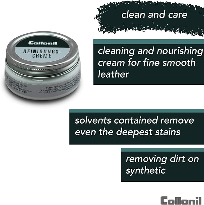 Collonil Leather Cream 2.02 Fl Oz - Cleaning & Care Cream With Nourishing Oils for Fine Smooth Leather - Made in Germany
