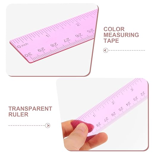 PRETYZOOM 12Pcs School Ruler with Centimeters and Inches - Flexible Plastic Rulers for Students Measuring Drawing Tools