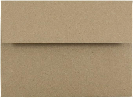 JAM PAPER A6 Premium Invitation Envelopes - 4 3/4 x 6 1/2 - Brown Kraft Paper Bag - Bulk 250/Box