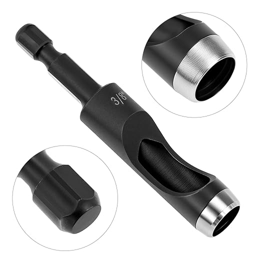 QWORK Leather Hole Punch Tool Set – 6-Piece Carbon Steel Punch Kit with Drill Bits (3/16" to 1/2") for Crafting, Belts, and Grommets, High-Precision Leather Punch Tool