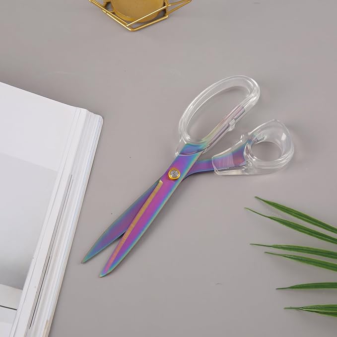 Acrylic Scissors, 9” Ultra-Sharp Titanium Coated Blades and Sharp All-Purpose Scissor, Sewing Scissors, Office Scissor, Comfortable Handle Design, Versatile Usage