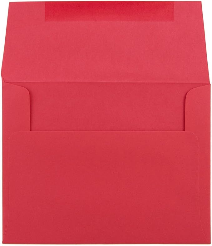 JAM PAPER A2 Colored Recycled Invitation Envelopes - 4 3/8 x 5 3/4 - Red Recycled - 50/Pack