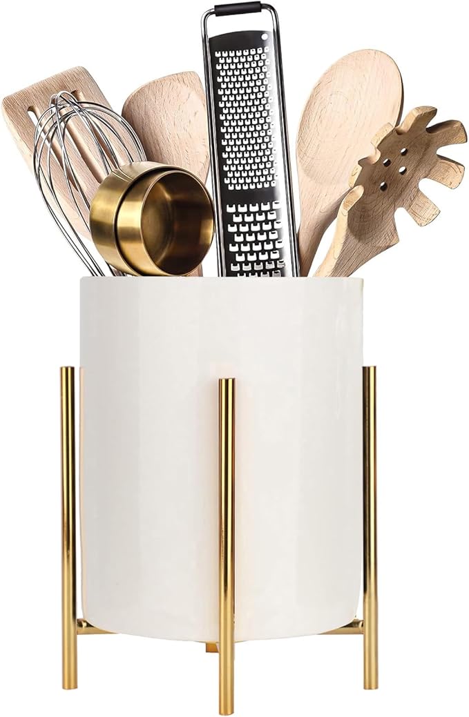 Office Organization Pen holder for desk With Silver Ceramic Pen Holder For Desks and kitchen Appliance Holders