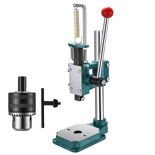 Leather Hole Puncher Hand Punching Machine Heavy Duty Manual Press Puncher Punch Tools for DIY Leather Craft Punching Holes with 1.5-13mm Clamping Chuck