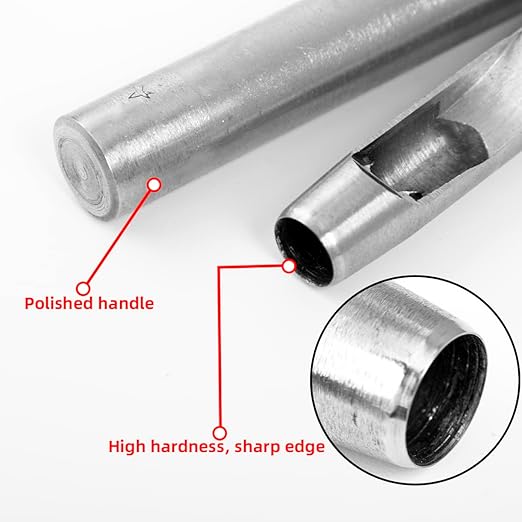 WUTA 15Pcs Hollow Punch Leather Hole Punch Cutter 0.5mm-10mm Round Punch Tool Set, Leather Craft Working Kit for Leather, Watch Band, Fabric, Plastics, Gasket Belt