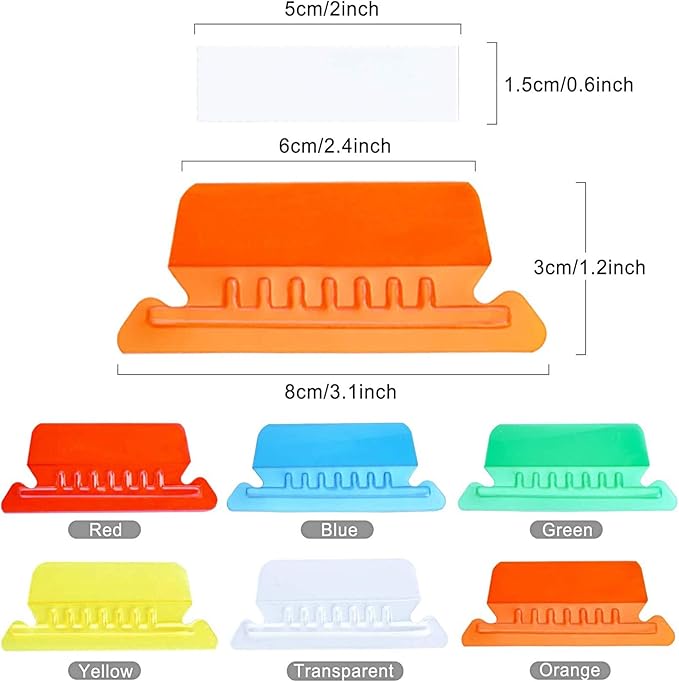 File Folder Tabs, 60+120 Sets Multicolor Hanging Folder Tabs With Inserts, 2 Inch Clear Plastic for Quick Identification
