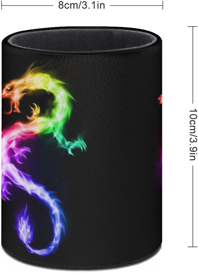 Dragon Pen Holder Pencil Organizer Cute Pencil Cup Desk Decor Makeup Brush Holder PU Multifunctional Office Suppliesfor Home Classroom School