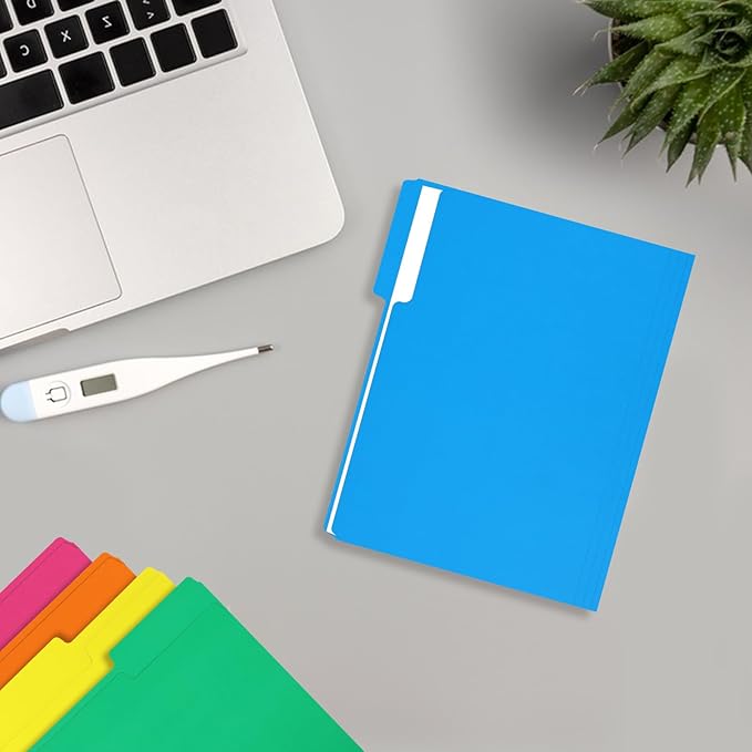 File Folder, RAZCC 30 Pack 1/3 Cut Tab Colored File Folders, File Folder Letter Size for Office Classroom Use, Assorted 5 Colors Folders with Tabs