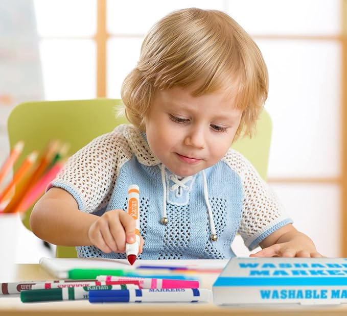 Rarlan Washable Markers Bulk, Markers for Kids, Classpack, 12 Colors,12 Boxes, 144 Count