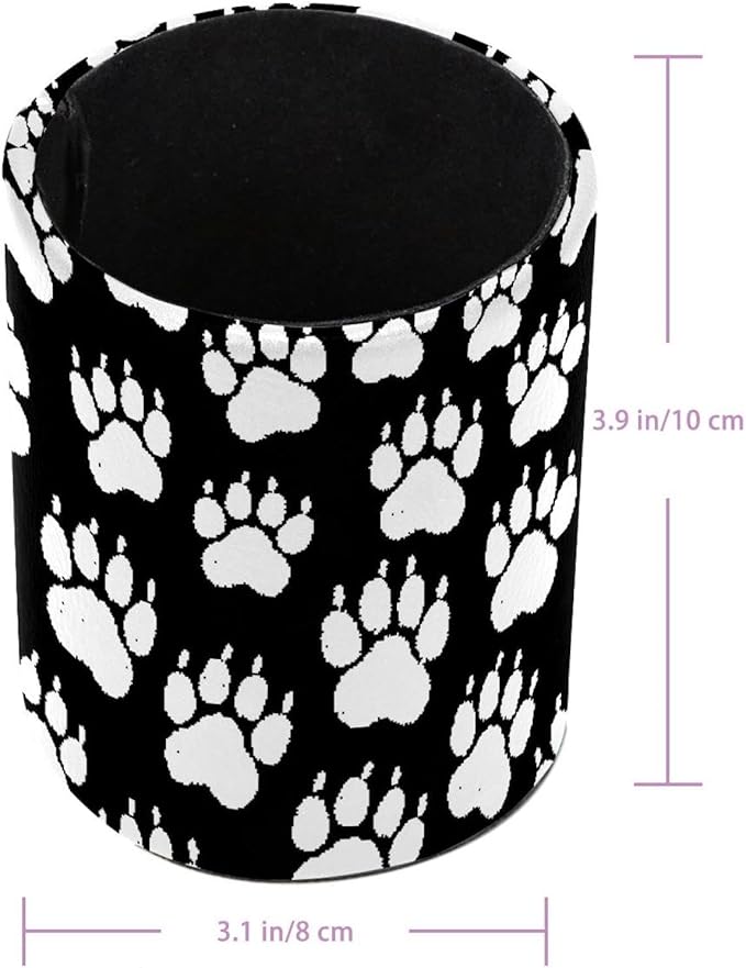 Pencil Cup Holder Desk Organizer, Pen Pot Pen Holder Container Desktop Stationery Organizer Table Flower Pot Makeup Brush Holder, chalk dog paw print