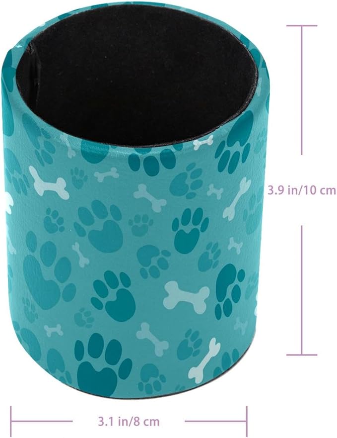 Dog Footprints Pen Holder Stand Cup Pencil Holder Organizer Makeup Brush Holders for Home Office Desk
