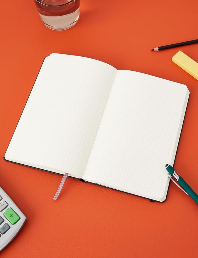 Moleskine Classic Notebook, Large, Squared, Black, Hard Cover (5 x 8.25)