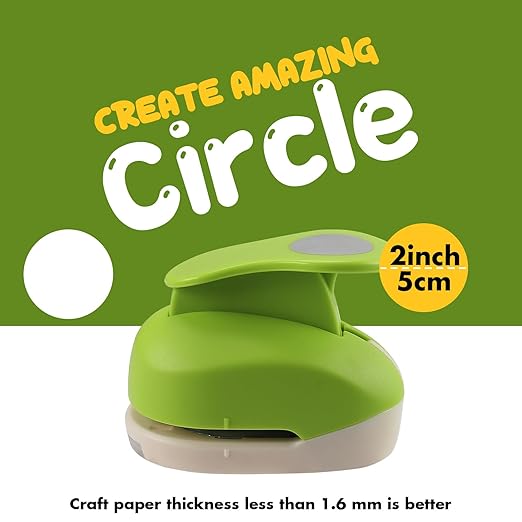 LOONENG 2 Inch Circle Hole Punch - Create Perfect Circles for Handmade Craft Projects - Ideas for Scrapbooking, Card Making, DIY Photo Albums, Gift Tags, Homemade Confetti