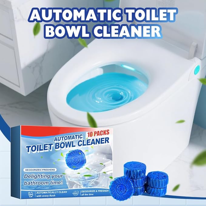 Automatic Toilet Bowl Cleaner, 2025 New Toilet Cleaning Tablets, Long Lasting Tank Cleaner for Bathroom, Convenient Blue Deodorizer, Easy Flush Cleaner Tablets for Home (30)
