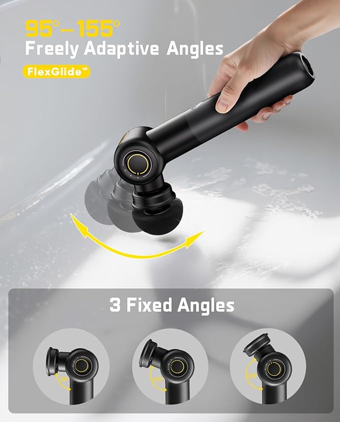 Fanttik Flip G9 Pro Electric Scrubber, VoltiPulse Motor, Dual-Speed Rotary Cleaner with 6 Brush Heads, Adjustable Angle & Extendable Handle, IPX7 Waterproof, Type-C Charging for Bathroom, Tile, Grout