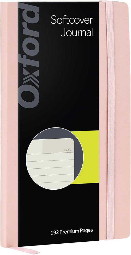 Oxford Journal, Lined Writing Notebook, Writer's Journal, Classic Notebook for School or Office, 192 Pages of Lined Ivory Paper, 5" x 8.25", Blush Softcover (1014645)