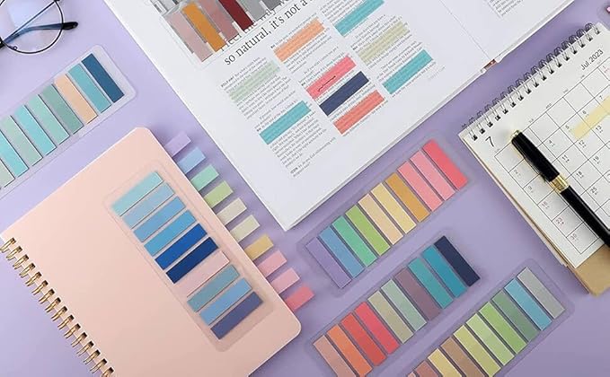 2800Pcs Sticky Tabs Book Tabs, Translucent Sticky Notes, Repositionable Book Markers, Morandi Book Flags Strip, Writable Book Annotation Supplies, Page Tabs, File Index Tabs (2800)