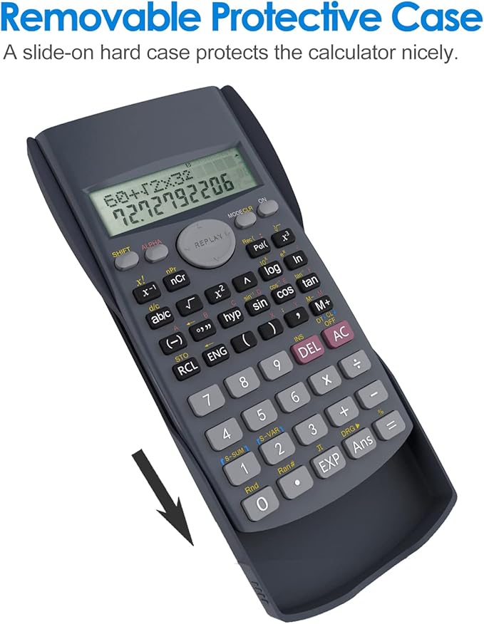 Helect 2-Line Engineering Scientific Calculator, Suitable for School and Business (Black)