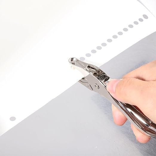 1 Pcs Circle Shaped Hole Handheld Paper Punches, 1/8 Inch Small Single Hole Punch, Mini Metal Hole-Punches for DIY Craft Paper, Tags, Ticket, Greeting Cards for Home, Office, 8 Sheet Punch Capacity