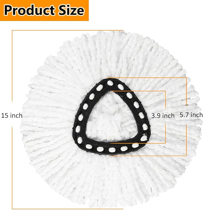 8-Pack Spin Mop Replacement Heads for O Cedar, 100% Microfiber Mop Head Replacement Fits Triangle Mop Replace, Easywring 1-Tank System, 360 Degree Spin Refill for Easy House Cleaning Floor Mopping