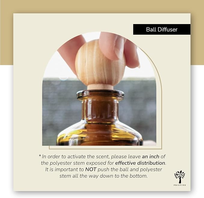 PRISTINE Himalayan Tea/Inspired by Westin Hotel Ball Diffuser for Wardrobe | Fresh Bergamot/White Tea Cabinet Air Freshener Diffusers, Mini Diffuser Decor | Air Freshener for Closets