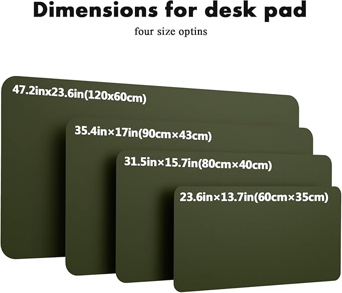 YSAGi Double-Sided Desk Pad, 31.5"x15.7" Leather Desk Mat, Eco Cork Desk Pad Protector,Large Mouse Pad,Waterproof Desk Blotter for Office/Home (Dark Green/Cork)